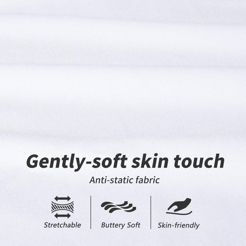 MANCYFIT Half Slip for Women Underskirt Short Mini Skirt Slit Lace Trim White Small - Image 4